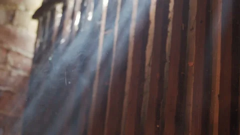 Plank wall of a barn by sunrise 4K video Stock Footage 160489135