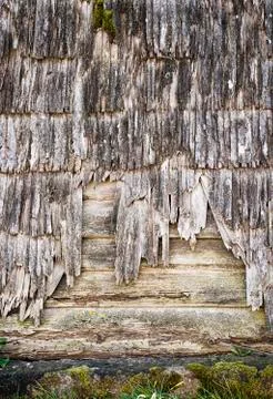 Plank wall of old wind mil Stock Photos