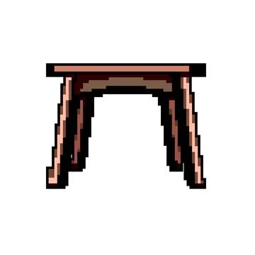 Plank wood table game pixel art vector illustration Ilustración de archivo