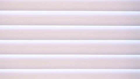 Planks of plastic blinds open slowly Video stock 73448436