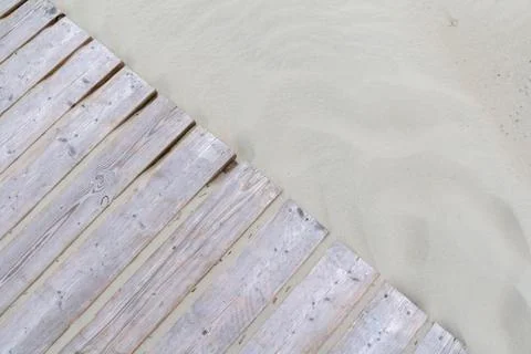 Planks on sand Stock Photos