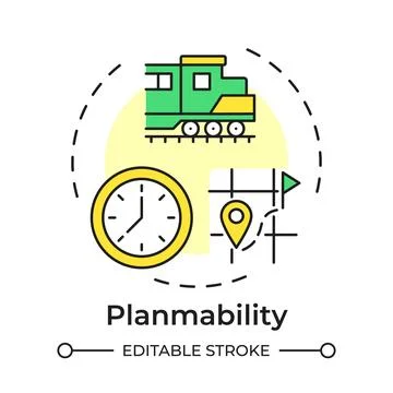 Planmability flat linear concept icon 库存插图