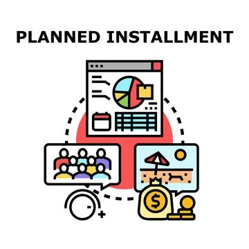Planned installment concept vector illustration icon Ilustração Stock