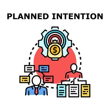 Planned intention vector icon concept design Stock Illustration