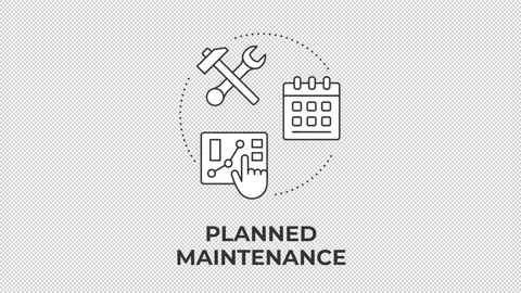 Planned maintenance animated line concept icon Stock Footage 346720097