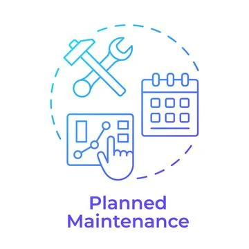Planned maintenance blue gradient concept icon Stock Illustration