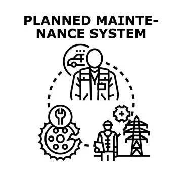 Planned maintenance system for industrial and vehicle management Stock Illustration