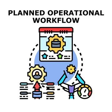 Planned operational workflow for business process automation Illustrazione stock