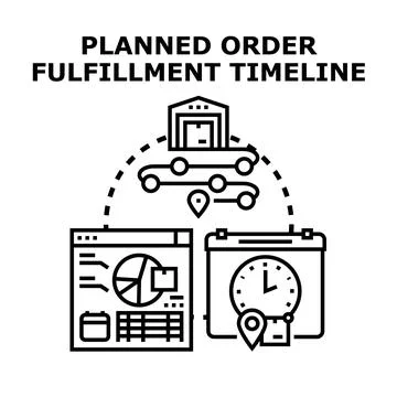 Planned order fulfillment timeline concept icon vector Stock Illustration