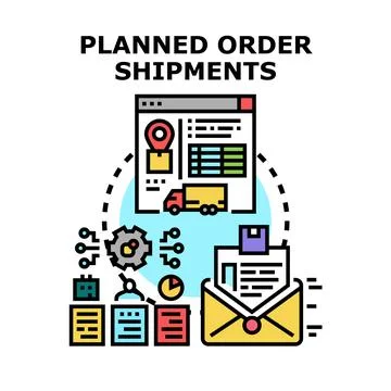 Planned order shipments logistics and delivery concept イラスト素材