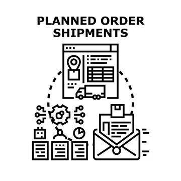 Planned order shipments logistics and delivery concept Illustrazione stock