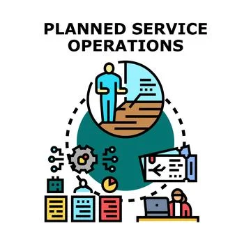 Planned service operations and project management concept Stock Illustration