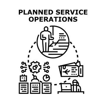 Planned service operations and project management concept Stock Illustration