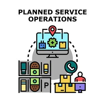 Planned service operations managing logistics and customer support Stockillustratie