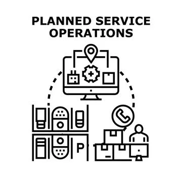 Planned service operations managing logistics and customer support Stock Illustration