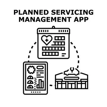 Planned servicing management app concept vector illustration イラスト素材
