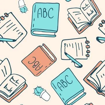 Planner and diary seamless pattern Stock Illustration