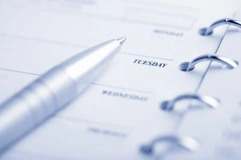 Planner and pen Stock Photos