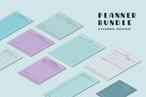 Planner Bundle Set Stock Illustration