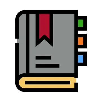 Planner diary book with bookmark and colorful tabs Stock Illustration