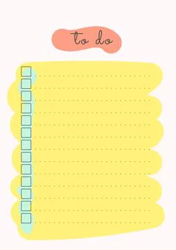 Planner, to do list. Realistic vector illustration. Stock Illustration