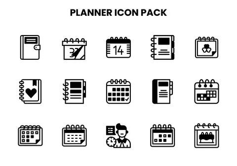 Planner DuoTone Design Icons Pack Ilustração Stock