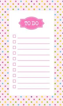 Planner for Goals, Write and Complete template Stock Illustration