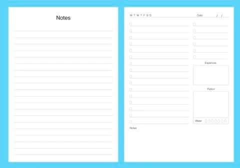 Planner kit, template pages, to do, vector Stock Illustration