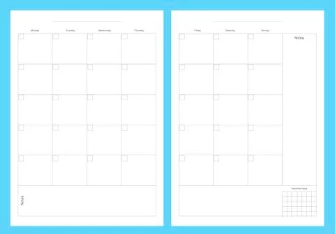 Planner kit, template pages, to do, vector Stock Illustration