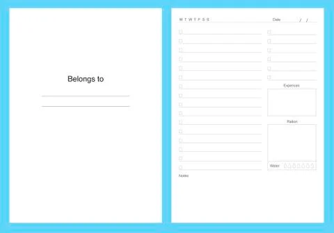 Planner kit, template pages, to do, vector Stock Illustration