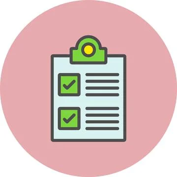 Planner Line Filled Circle Icon Stock Illustration
