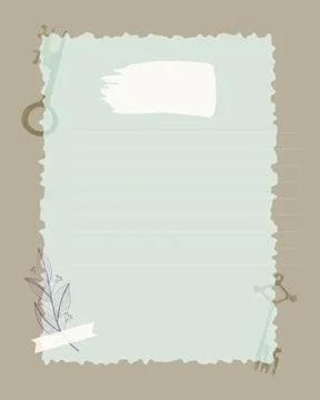 Planner minimalistic note-taking planner, collage. Lined field for notes, ideas Stock Illustration