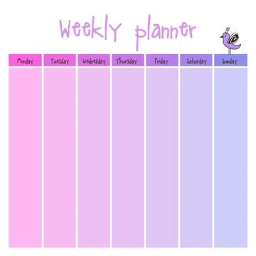 Planner. Note paper, Notes, to do list. Organiser planner template. Note pa.. Stock Illustration