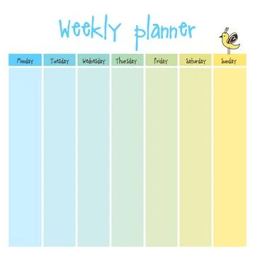 Planner. Note paper, Notes, to do list. Organiser planner template. Note pa.. Stock Illustration