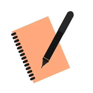 Planner notebook organizer diary paper note page business vector document list Stock Illustration