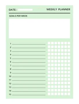 Planner page. Daily plan. Blank paper sheet. Office schedule for tasks planning Stock Illustration