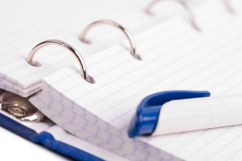 Planner with pen Stock Photos