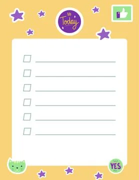 Planner sticker. To do list. Tasks planning. Priority goals. Today plan. Diary Illustrazione stock