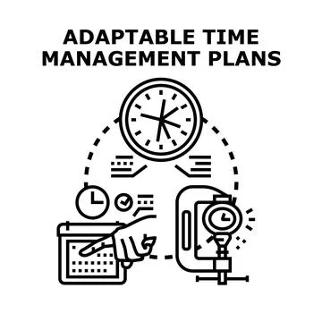 Planning adaptable time management for productivity and strategy Stock Illustration