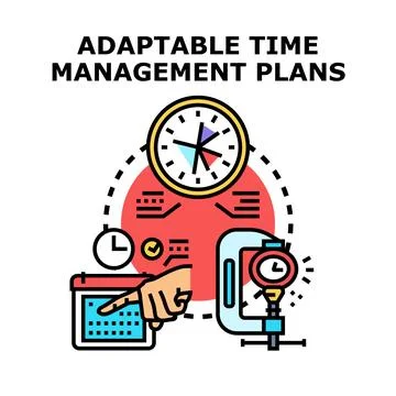 Planning adaptable time management for productivity and strategy Stock-Illustration