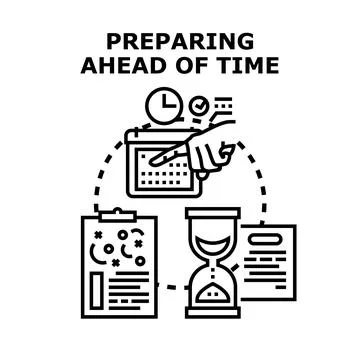 Planning ahead and setting future time management goals Stock Illustration