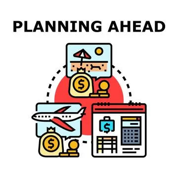 Planning ahead for future goals and financial strategies Stock Illustration
