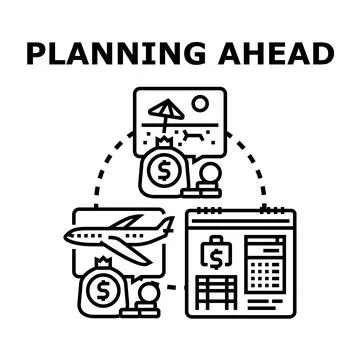 Planning ahead for future goals and financial strategies Stock Illustration