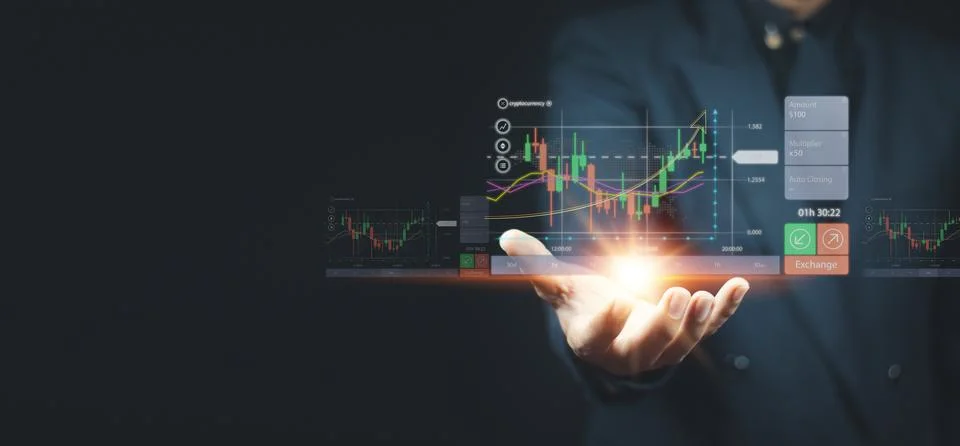 Planning analyze indicator and strategy buy and sell, Stock market, Busines.. Stock Photos