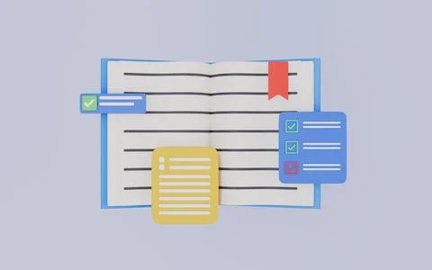 Planning and analyzing business notepad, Schedule notebook important appointment 库存插图