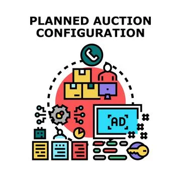 Planning and configuring digital auction strategy 스톡 일러스트