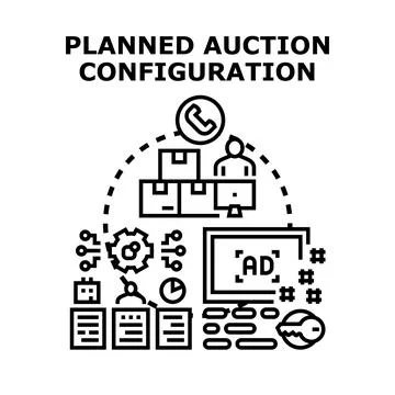 Planning and configuring digital auction strategy イラスト素材