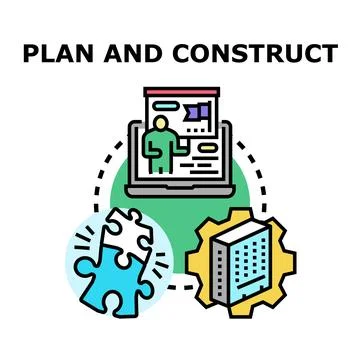 Planning and constructing a project development concept 스톡 일러스트