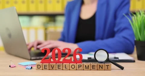 Planning and crafting a bright future for 2026 with creative ideas and smart Stock Footage 320634036
