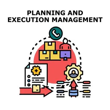 Planning and execution management concept for business growth Stock Illustration
